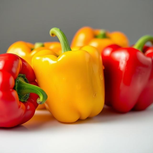 Freshly harvested hydroponic bell peppers grown pesticide-free by Triton Foodworks